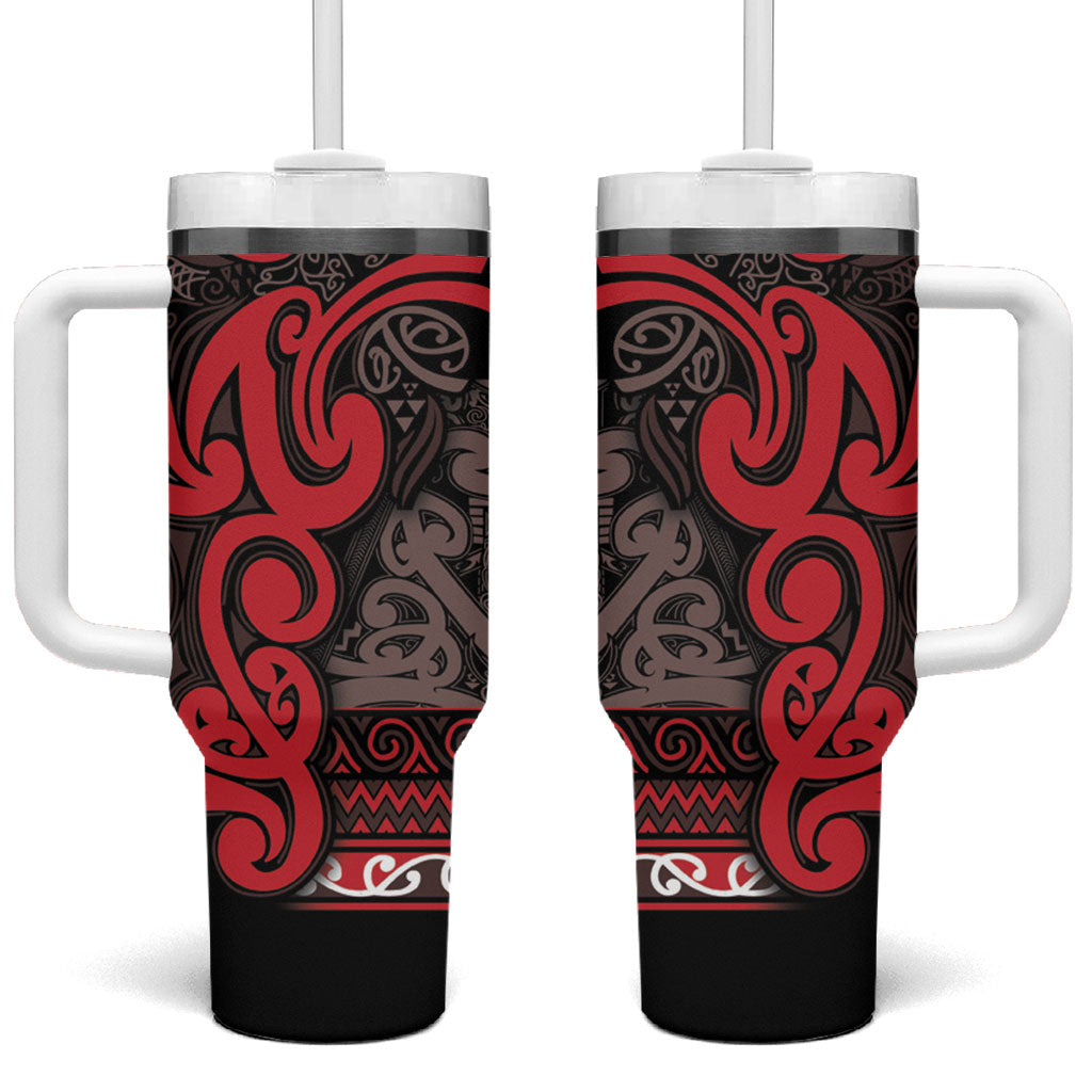 Aotearoa Iwi Ngati Awa Tumbler With Handle Maori Wharenui House Tribal Pattern