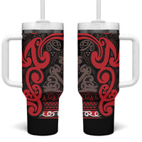 Aotearoa Iwi Ngati Awa Tumbler With Handle Maori Wharenui House Tribal Pattern