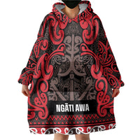 Aotearoa Iwi Ngati Awa Wearable Blanket Hoodie Maori Wharenui House Tribal Pattern