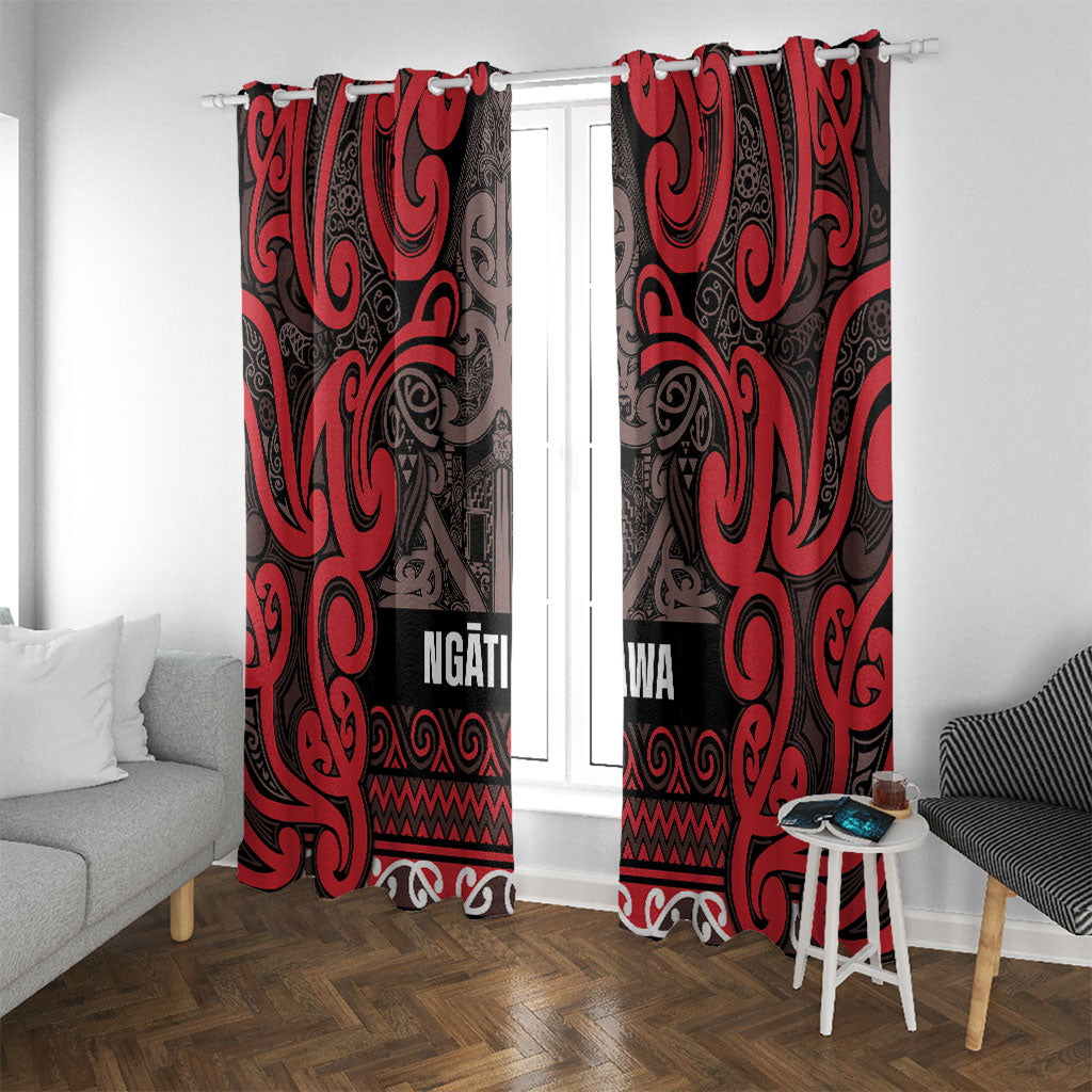 Aotearoa Iwi Ngati Awa Window Curtain Maori Wharenui House Tribal Pattern
