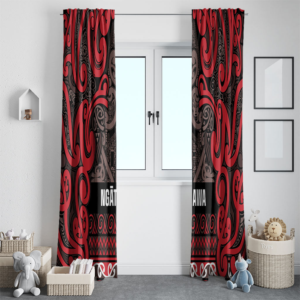 Aotearoa Iwi Ngati Awa Window Curtain Maori Wharenui House Tribal Pattern