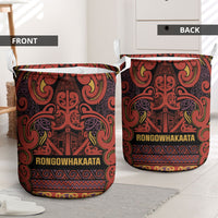 Aotearoa Iwi Rongowhakaata Laundry Basket Maori Wharenui House Tribal Pattern LT9 - Polynesian Pride