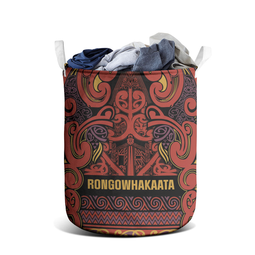 Aotearoa Iwi Rongowhakaata Laundry Basket Maori Wharenui House Tribal Pattern LT9 - Polynesian Pride