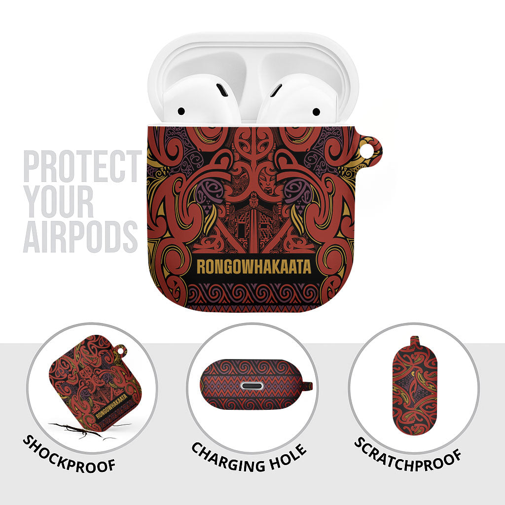 Aotearoa Iwi Rongowhakaata AirPods Case Maori Wharenui House Tribal Pattern LT9 - Polynesian Pride