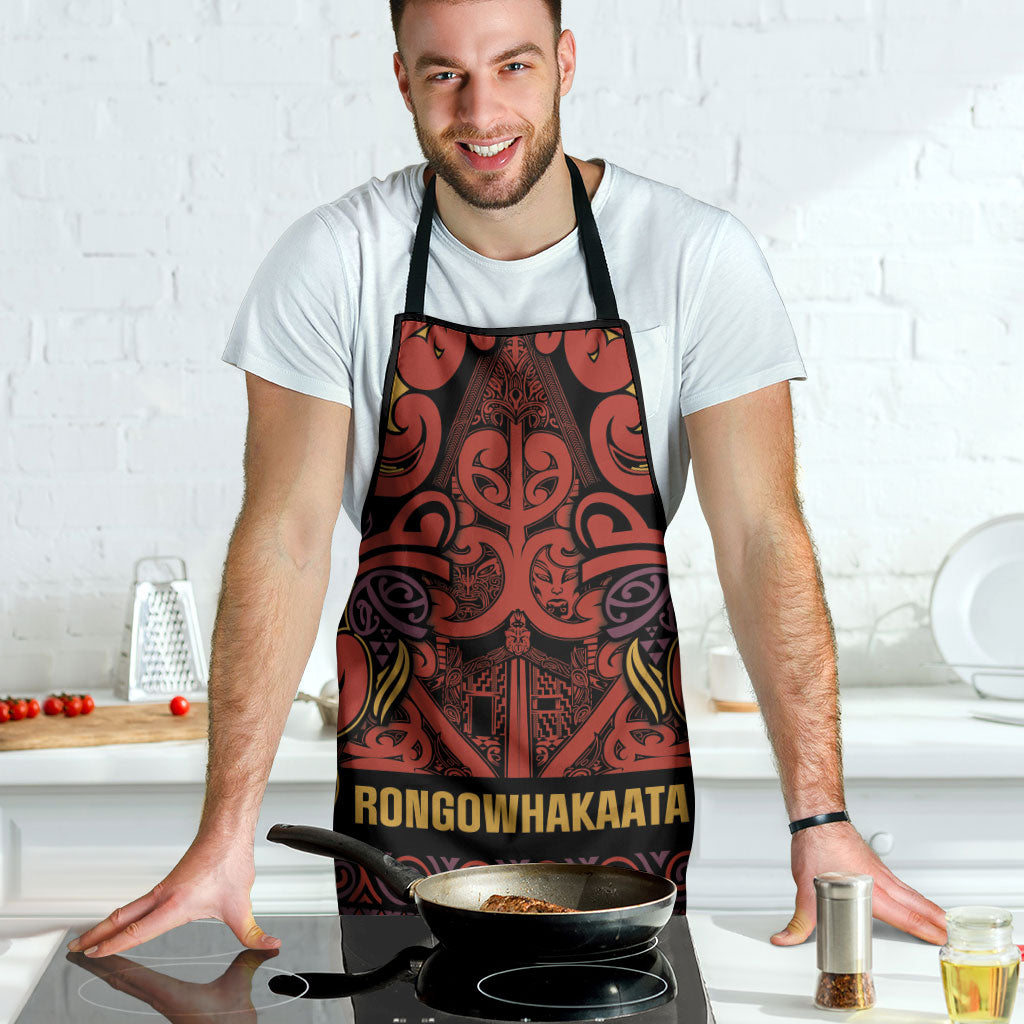 Aotearoa Iwi Rongowhakaata Apron Maori Wharenui House Tribal Pattern LT9 - Polynesian Pride