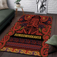Aotearoa Iwi Rongowhakaata Area Rug Maori Wharenui House Tribal Pattern LT9 Brick Red - Polynesian Pride