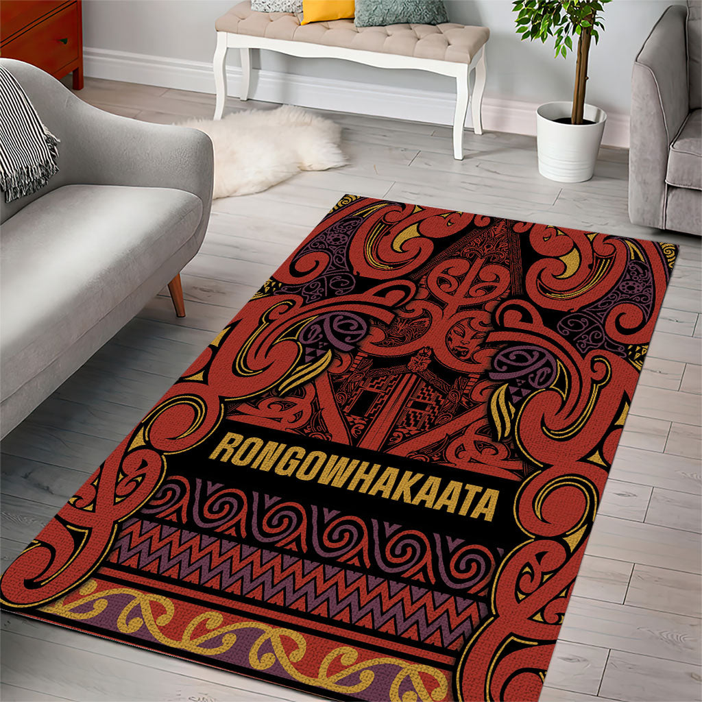 Aotearoa Iwi Rongowhakaata Area Rug Maori Wharenui House Tribal Pattern LT9 - Polynesian Pride
