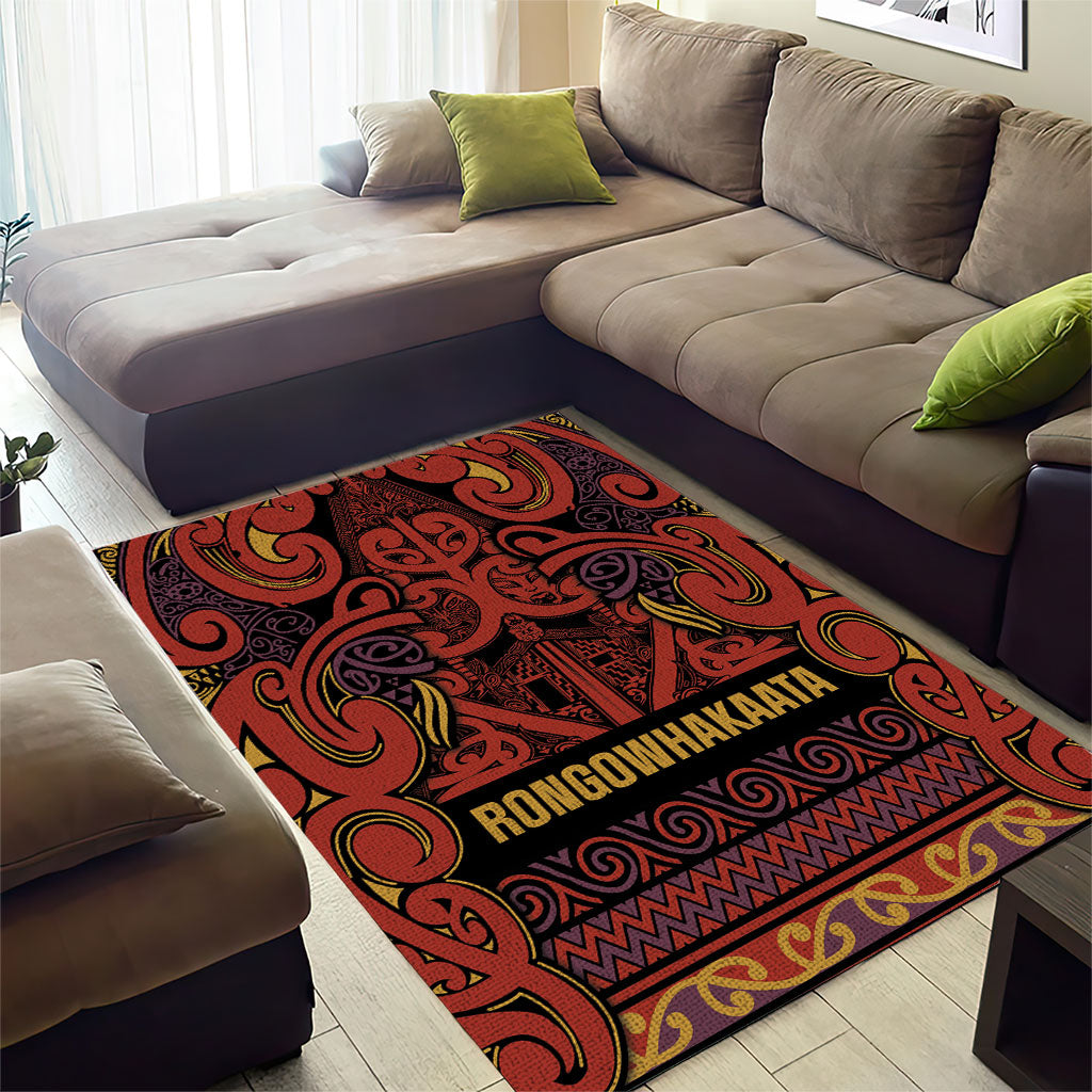 Aotearoa Iwi Rongowhakaata Area Rug Maori Wharenui House Tribal Pattern LT9 - Polynesian Pride