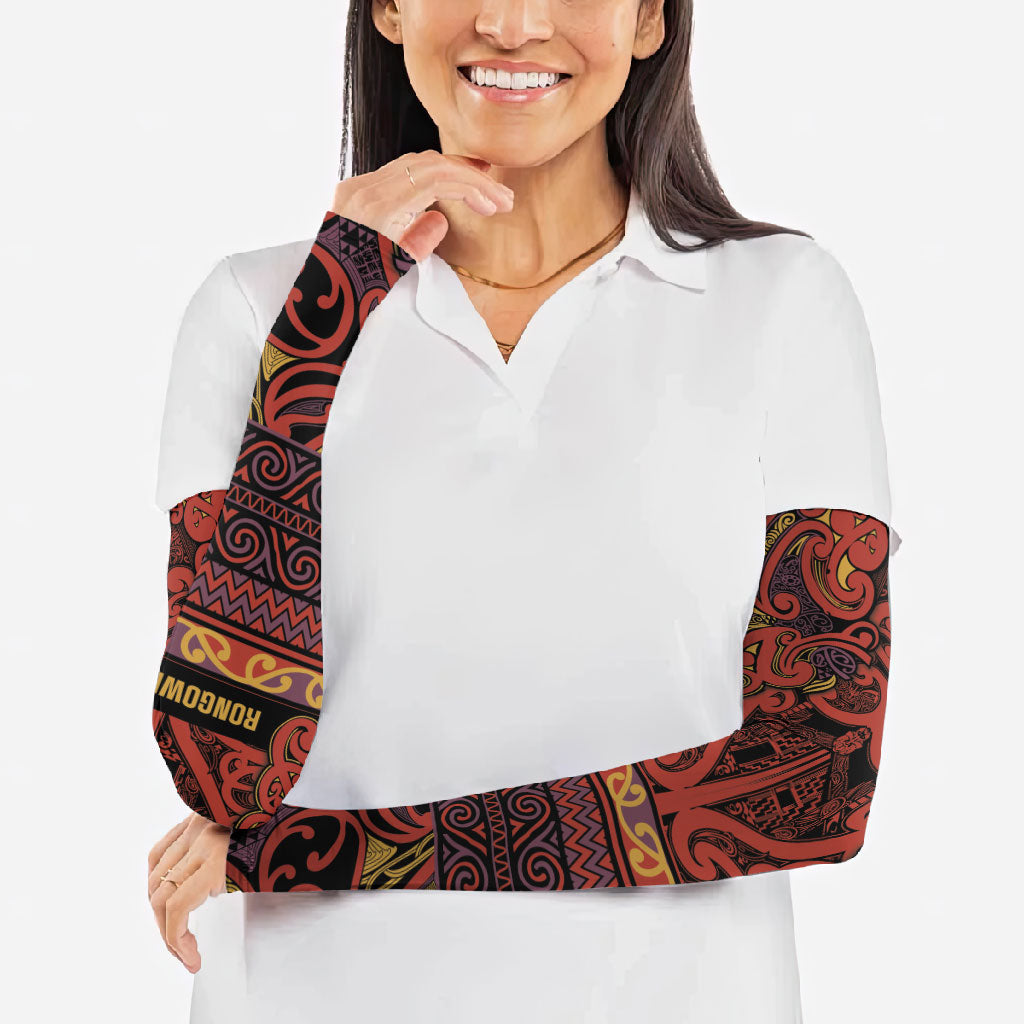 Aotearoa Iwi Rongowhakaata Arm Sleeves Maori Wharenui House Tribal Pattern LT9 - Polynesian Pride