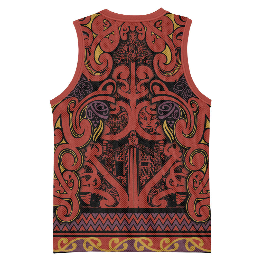 Aotearoa Iwi Rongowhakaata Basketball Jersey Maori Wharenui House Tribal Pattern LT9 - Polynesian Pride