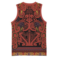 Aotearoa Iwi Rongowhakaata Basketball Jersey Maori Wharenui House Tribal Pattern LT9 - Polynesian Pride