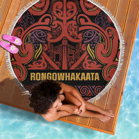 Aotearoa Iwi Rongowhakaata Beach Blanket Maori Wharenui House Tribal Pattern LT9 - Polynesian Pride