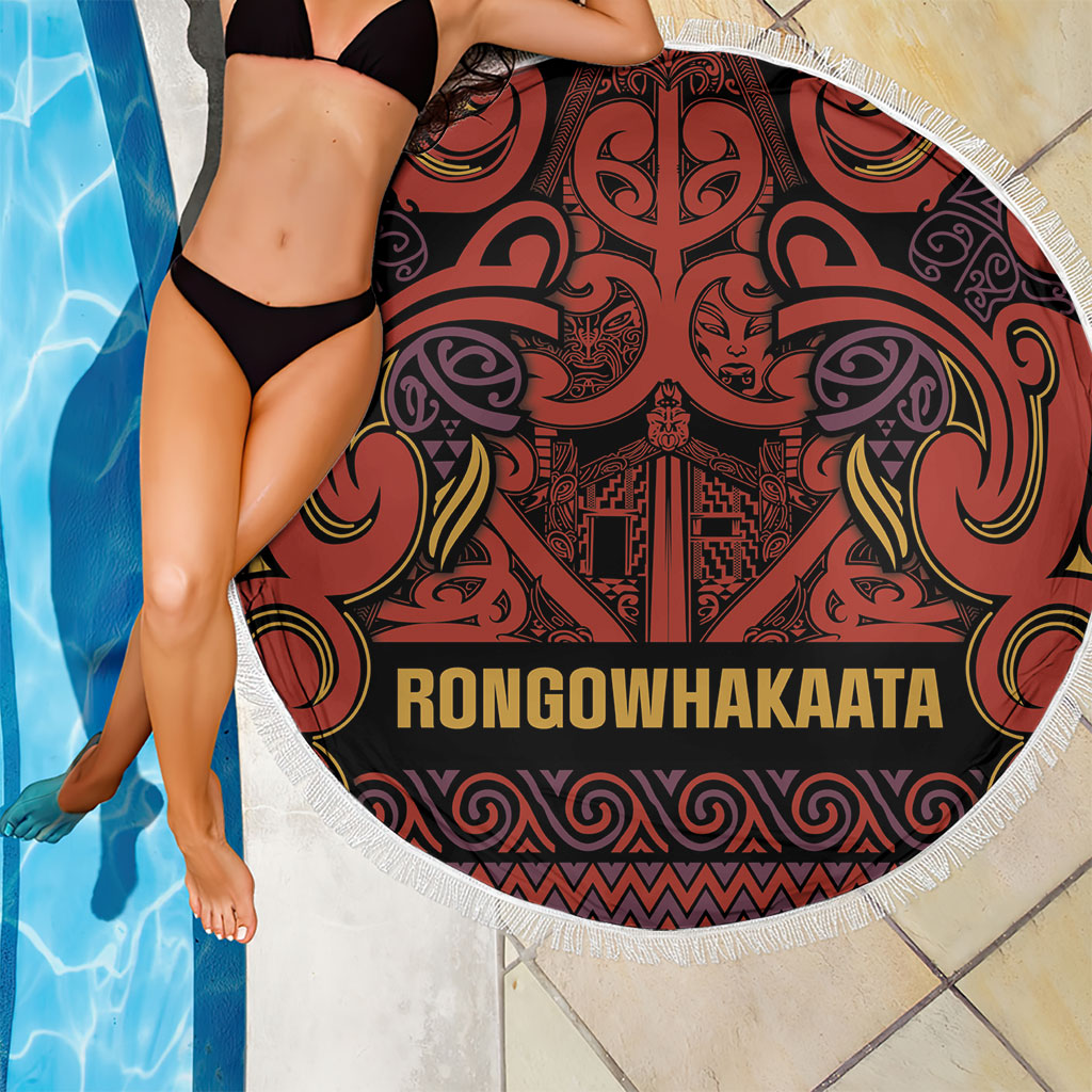 Aotearoa Iwi Rongowhakaata Beach Blanket Maori Wharenui House Tribal Pattern LT9 - Polynesian Pride