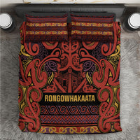 Aotearoa Iwi Rongowhakaata Bedding Set Maori Wharenui House Tribal Pattern LT9 Brick Red - Polynesian Pride
