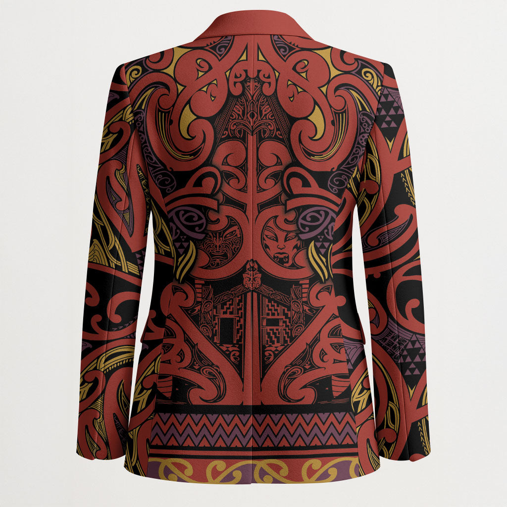 Aotearoa Iwi Rongowhakaata Blazer Maori Wharenui House Tribal Pattern LT9 - Polynesian Pride