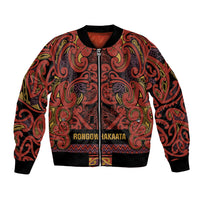 Aotearoa Iwi Rongowhakaata Bomber Jacket Maori Wharenui House Tribal Pattern