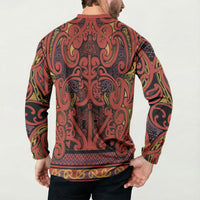 Aotearoa Iwi Rongowhakaata Button Sweatshirt Maori Wharenui House Tribal Pattern LT9 - Polynesian Pride