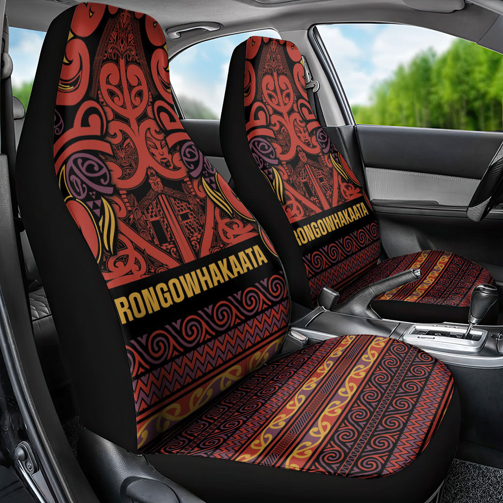 Aotearoa Iwi Rongowhakaata Car Seat Cover Maori Wharenui House Tribal Pattern LT9 - Polynesian Pride