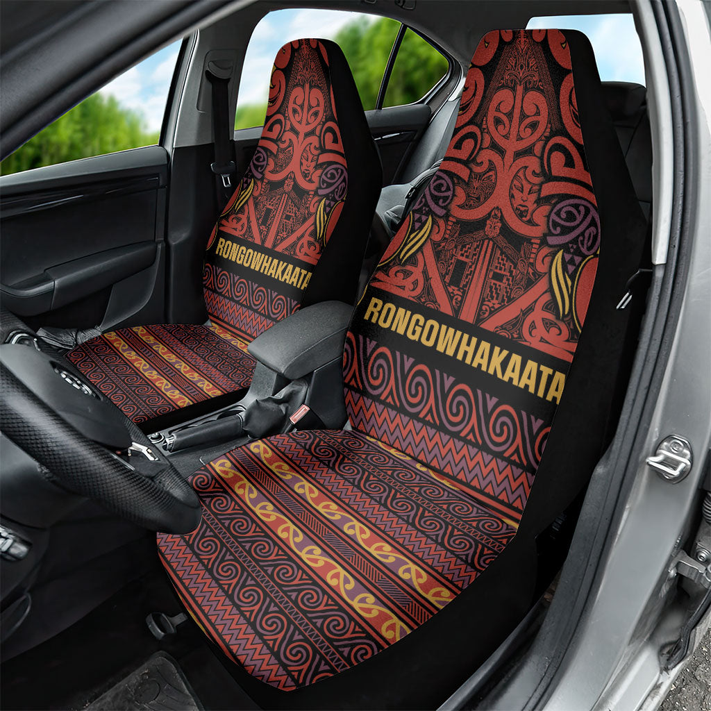 Aotearoa Iwi Rongowhakaata Car Seat Cover Maori Wharenui House Tribal Pattern LT9 - Polynesian Pride