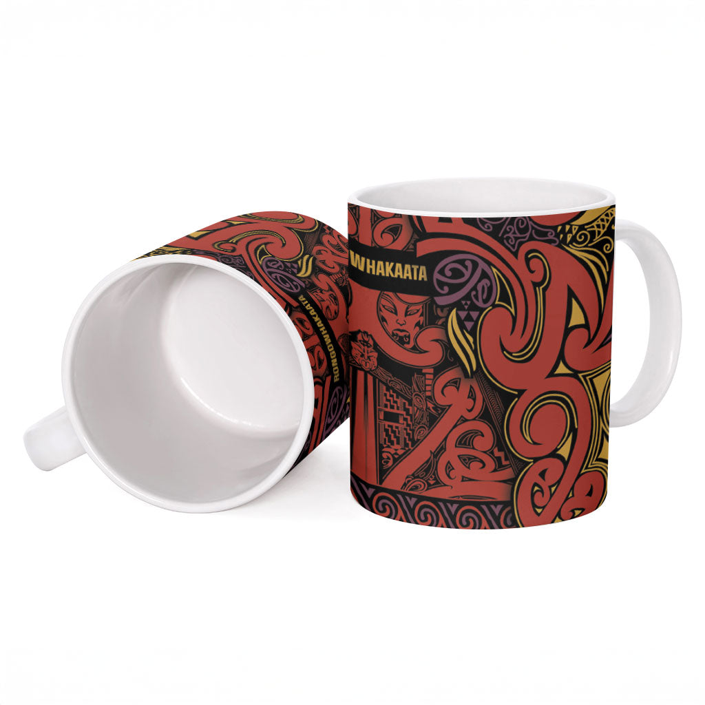 Aotearoa Iwi Rongowhakaata Ceramic Mug Maori Wharenui House Tribal Pattern LT9 - Polynesian Pride