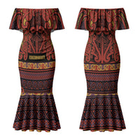 Aotearoa Iwi Rongowhakaata Couples Matching Mermaid Dress and Hawaiian Shirt Maori Wharenui House Tribal Pattern LT9 - Polynesian Pride