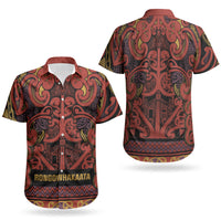 Aotearoa Iwi Rongowhakaata Couples Matching Puletasi and Hawaiian Shirt Maori Wharenui House Tribal Pattern LT9 - Polynesian Pride