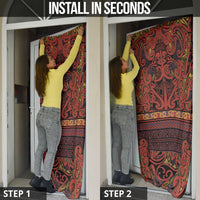 Aotearoa Iwi Rongowhakaata Door Cover Maori Wharenui House Tribal Pattern LT9 - Polynesian Pride