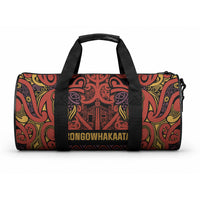 Aotearoa Iwi Rongowhakaata Duffle Bag Maori Wharenui House Tribal Pattern