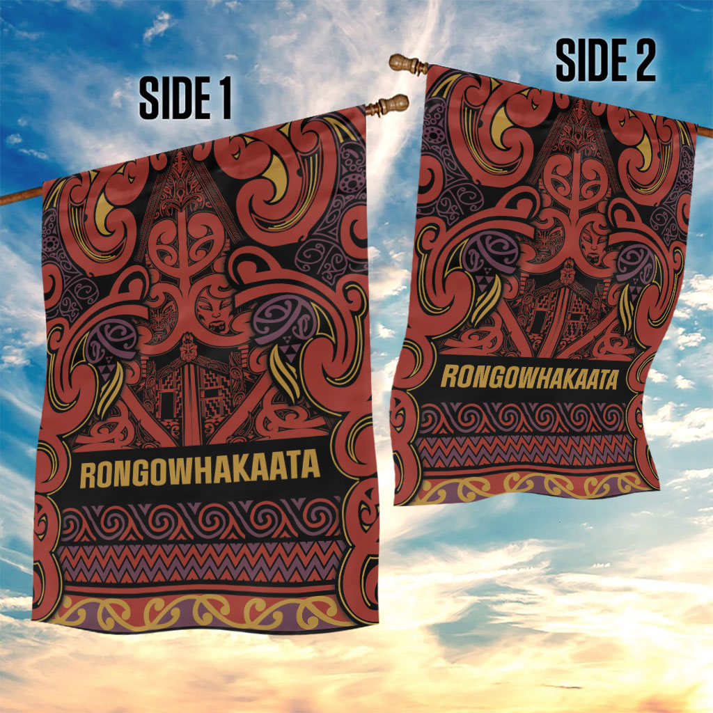 Aotearoa Iwi Rongowhakaata Garden Flag Maori Wharenui House Tribal Pattern LT9 - Polynesian Pride
