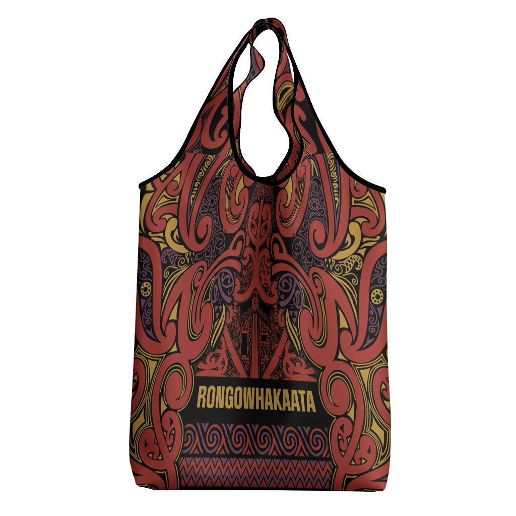 Aotearoa Iwi Rongowhakaata Grocery Bag Maori Wharenui House Tribal Pattern LT9 - Polynesian Pride