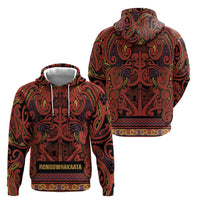 Aotearoa Iwi Rongowhakaata Hoodie Maori Wharenui House Tribal Pattern