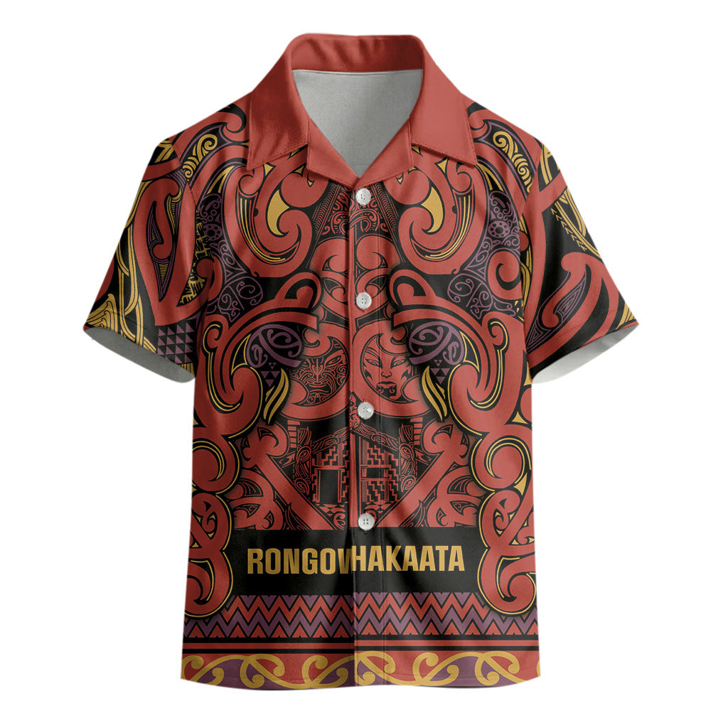 Aotearoa Iwi Rongowhakaata Kid Hawaiian Shirt Maori Wharenui House Tribal Pattern LT9 - Polynesian Pride