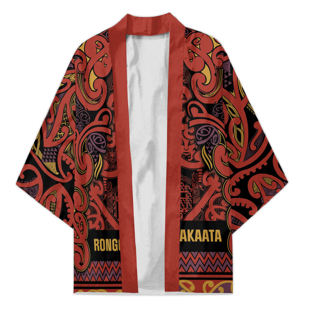 Aotearoa Iwi Rongowhakaata Kimono Maori Wharenui House Tribal Pattern LT9 Unisex Brick Red - Polynesian Pride