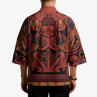 Aotearoa Iwi Rongowhakaata Kimono Maori Wharenui House Tribal Pattern LT9 - Polynesian Pride