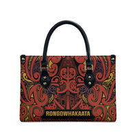 Aotearoa Iwi Rongowhakaata Leather Bag Maori Wharenui House Tribal Pattern LT9 - Polynesian Pride