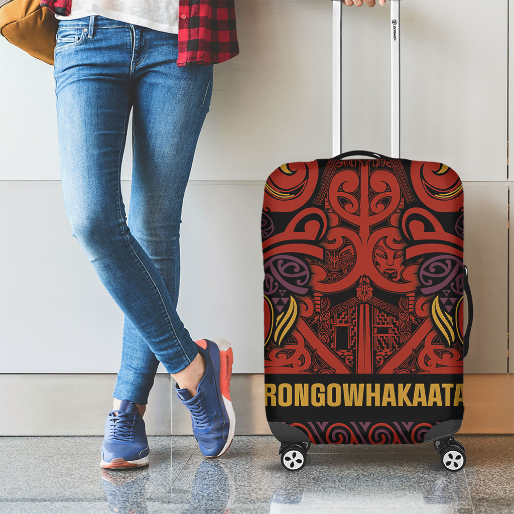 Aotearoa Iwi Rongowhakaata Luggage Cover Maori Wharenui House Tribal Pattern LT9 - Polynesian Pride