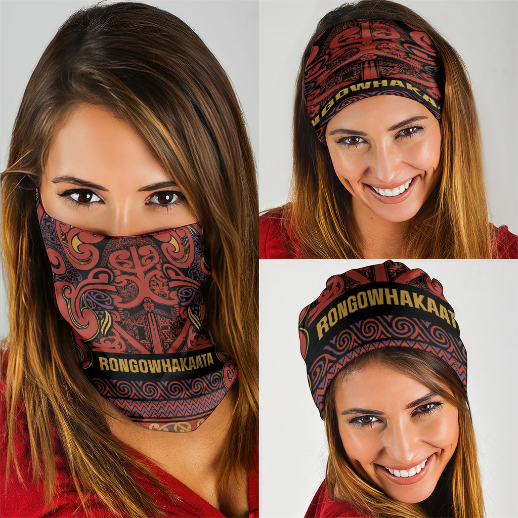 Aotearoa Iwi Rongowhakaata Neck Gaiter Maori Wharenui House Tribal Pattern LT9 - Polynesian Pride