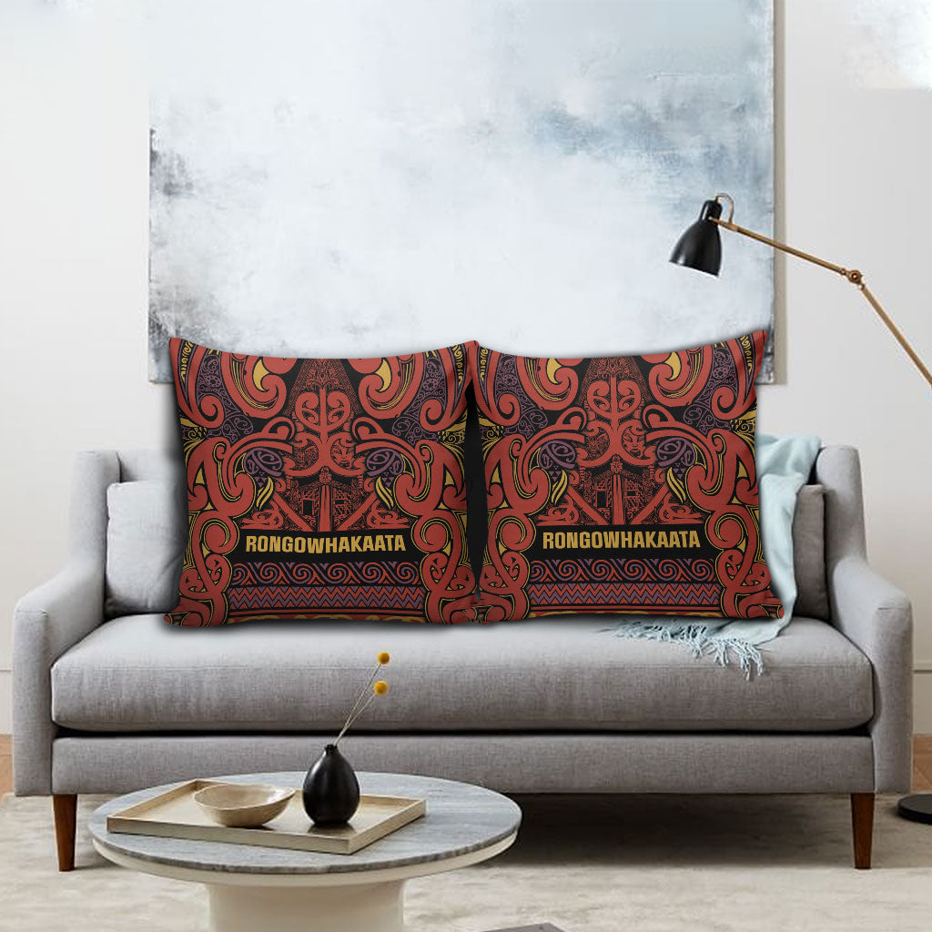 Aotearoa Iwi Rongowhakaata Pillow Cover Maori Wharenui House Tribal Pattern LT9 - Polynesian Pride