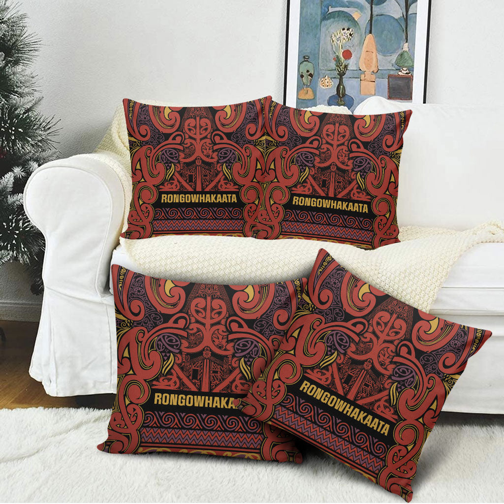 Aotearoa Iwi Rongowhakaata Pillow Cover Maori Wharenui House Tribal Pattern LT9 - Polynesian Pride
