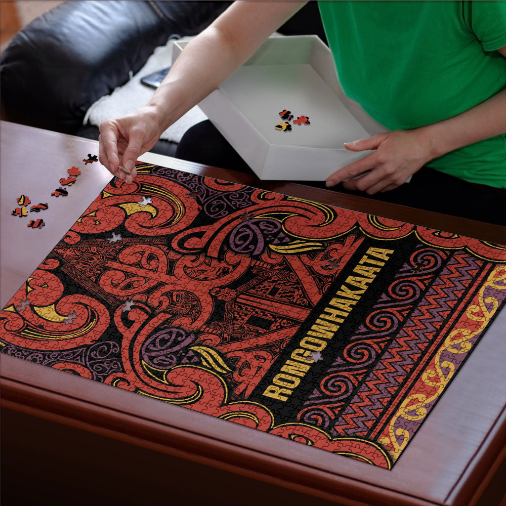 Aotearoa Iwi Rongowhakaata Puzzle Maori Wharenui House Tribal Pattern LT9 - Polynesian Pride