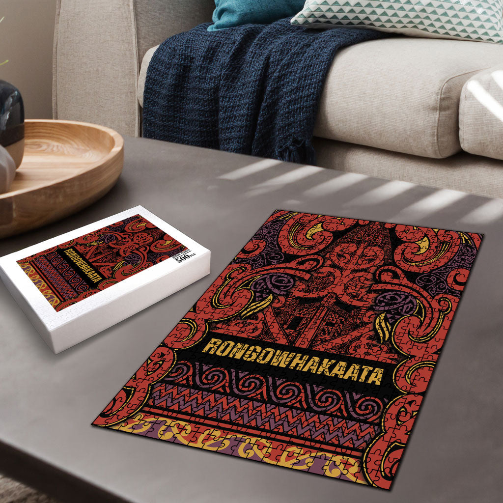 Aotearoa Iwi Rongowhakaata Puzzle Maori Wharenui House Tribal Pattern LT9 - Polynesian Pride