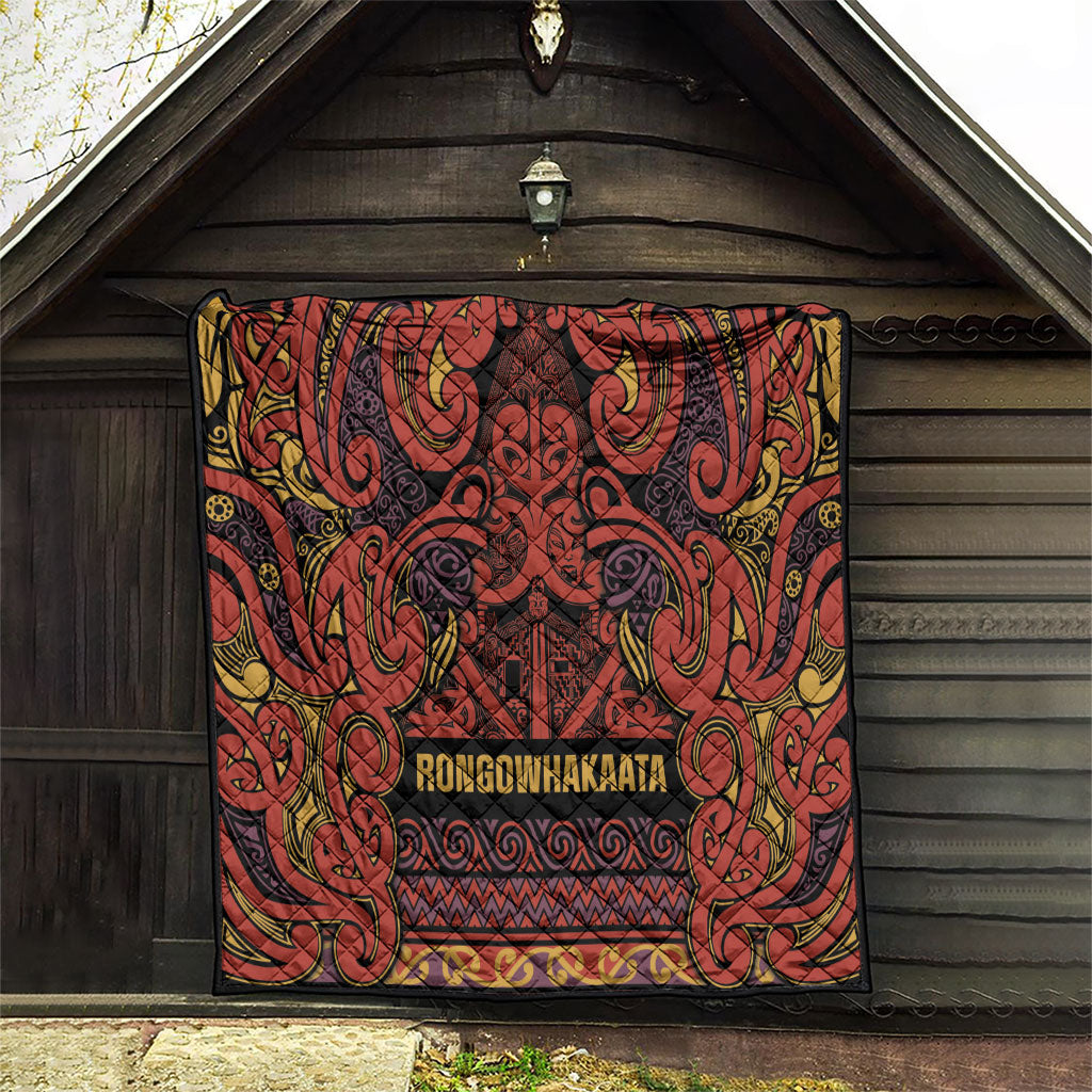 Aotearoa Iwi Rongowhakaata Quilt Maori Wharenui House Tribal Pattern LT9 - Polynesian Pride