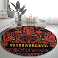 Aotearoa Iwi Rongowhakaata Round Carpet Maori Wharenui House Tribal Pattern LT9 - Polynesian Pride