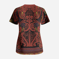 Aotearoa Iwi Rongowhakaata Scrub Top Maori Wharenui House Tribal Pattern LT9 - Polynesian Pride