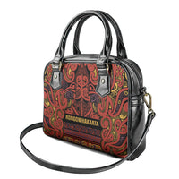 Aotearoa Iwi Rongowhakaata Shoulder Handbag Maori Wharenui House Tribal Pattern LT9 - Polynesian Pride