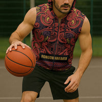 Aotearoa Iwi Rongowhakaata Sleeveless Zip Hoodie Maori Wharenui House Tribal Pattern LT9 - Polynesian Pride