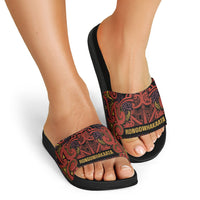 Aotearoa Iwi Rongowhakaata Slide Sandals Maori Wharenui House Tribal Pattern LT9 - Polynesian Pride