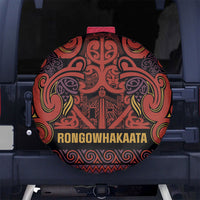 Aotearoa Iwi Rongowhakaata Spare Tire Cover Maori Wharenui House Tribal Pattern LT9 No hole Brick Red - Polynesian Pride