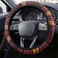 Aotearoa Iwi Rongowhakaata Steering Wheel Cover Maori Wharenui House Tribal Pattern LT9 - Polynesian Pride