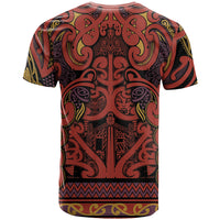 Aotearoa Iwi Rongowhakaata T Shirt Maori Wharenui House Tribal Pattern